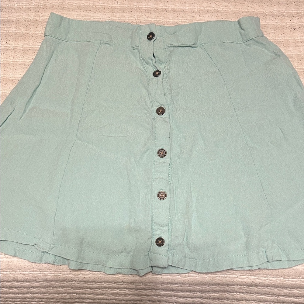 Forever 21 Seafoam Button-Front Skirt